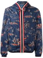 Moncler Hawaiian Print Jacket, Men's, Size: Iii, Blue, Polyamide