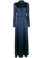 Cédric Charlier Ruched Neck Gown - Blue