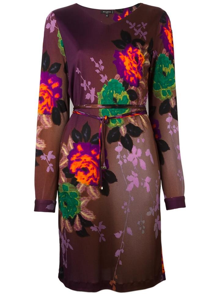 Etro Floral Print Dress, Women's, Size: 42, Silk