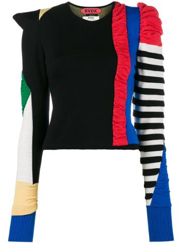 Ronald Van Der Kemp Patchwork Ruched Wool Sweater - Multicolour