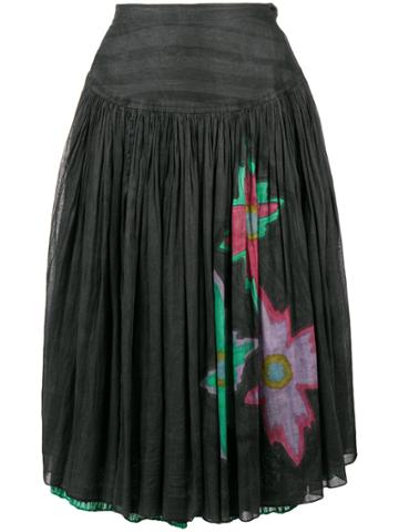 Livio De Simone Vintage Flower Print Skirt - Grey