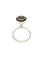 Rosa Maria Circular Diamond Ring - Metallic