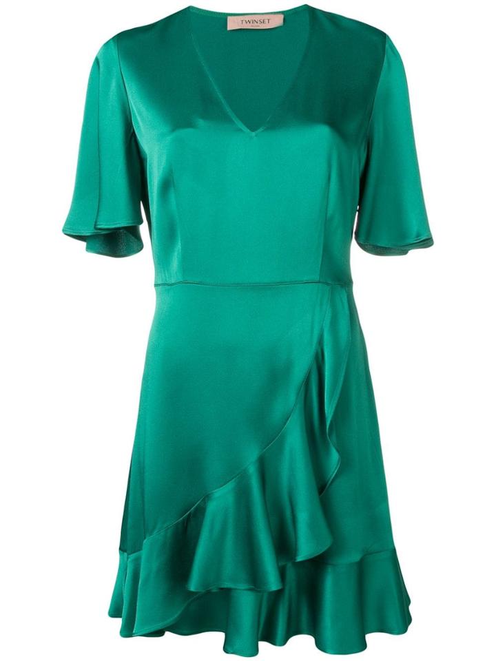 Twin-set Ruffled Mini Dress - Green