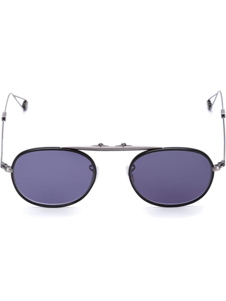 Garrett Leight Foldover Aviator Sunglasses