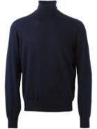 Brunello Cucinelli Roll Neck Sweater, Men's, Size: 52, Blue, Cashmere/wool