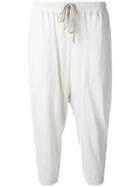 Rick Owens Drkshdw Drawstring Cropped Sweatpants, Women's, Size: Small, Nude/neutrals, Cotton