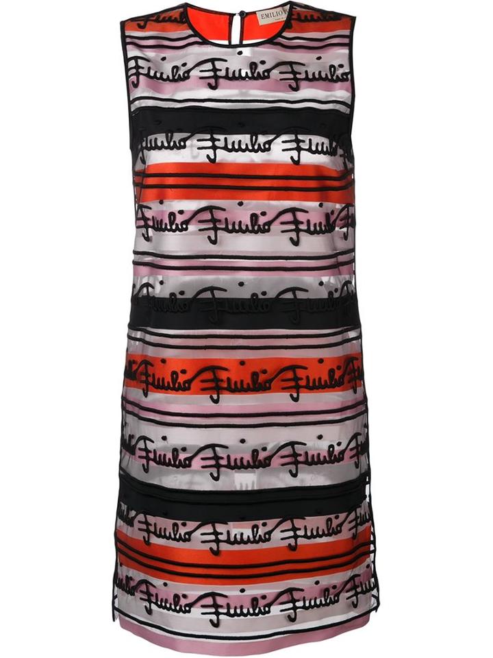 Emilio Pucci Embroidered Striped Dress