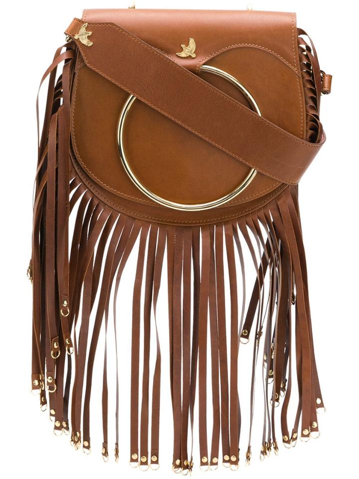 Palomo Spain Fringed Crossbody Bag - Brown