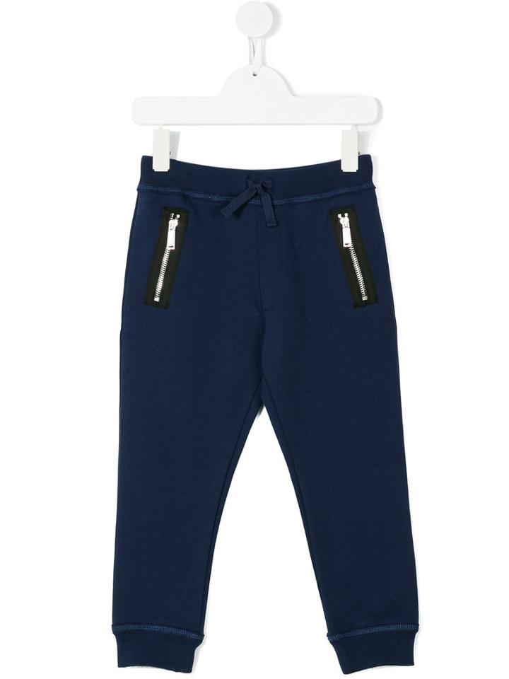 Dsquared2 Kids - Drawstring Tracksuit Bottoms - Kids - Cotton - 12 Yrs, Blue