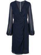 Jay Godfrey Wrap Style Midi Dress - Blue