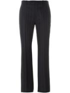 Maison Margiela Flared Pinstripe Trousers, Women's, Size: 42, Black, Cotton/virgin Wool