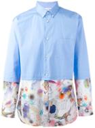 Comme Des Garçons Shirt Floral Print Shirt, Men's, Size: Medium, Blue, Cotton