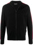 Michael Kors Stripe Detailed Zipped Jacket - Black