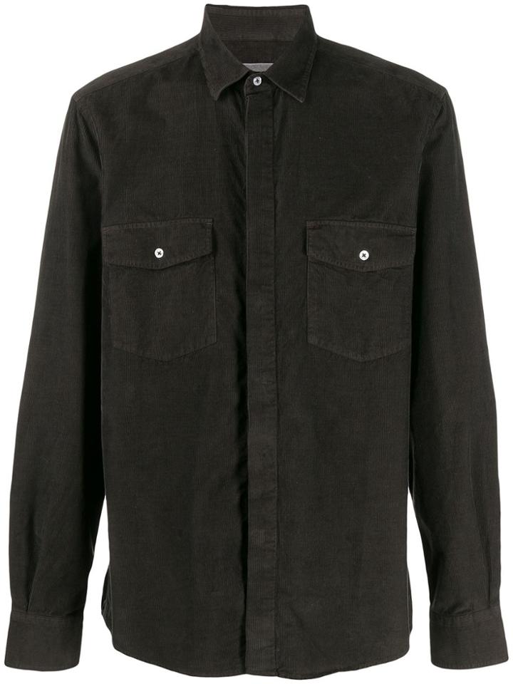 Low Brand Chest Pocket Shirt - Brown