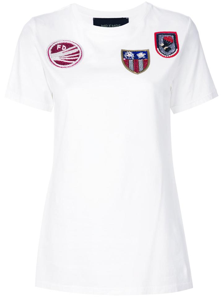 Mr & Mrs Italy Embroidered Patch T-shirt - White