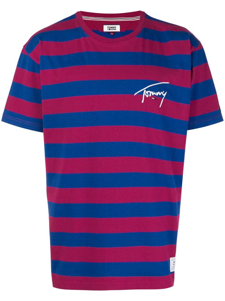 Tommy Jeans Signature Stripe T-shirt - Pink & Purple