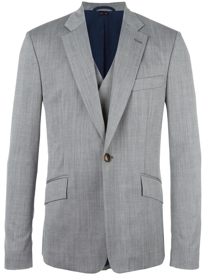 Vivienne Westwood Man Flap Pockets Blazer, Men's, Size: 48, Grey, Virgin Wool/viscose/cotton