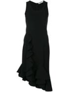 Givenchy - Ruffle Trim Fitted Dress - Women - Polyamide/viscose/elastolefin - 36, Black, Polyamide/viscose/elastolefin