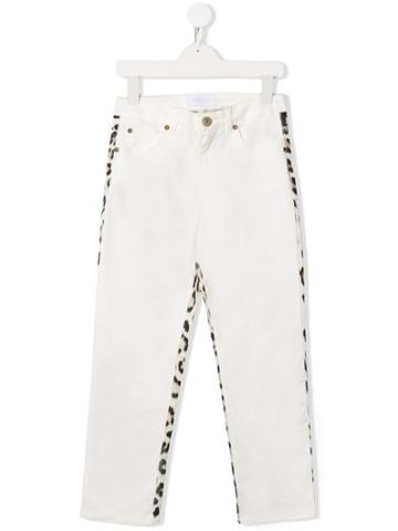 Roberto Cavalli Junior Leopard Print Trousers - White