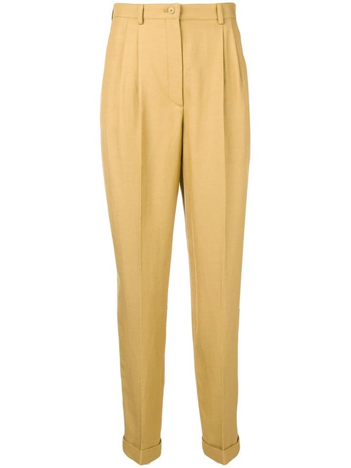 Alberta Ferretti Tapered High-rise Trousers - Yellow