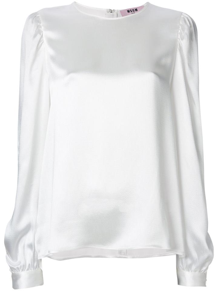 Msgm Tie Sleeve Blouse - White