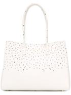 Tammy & Benjamin Nicole Dots Tote, White, Leather