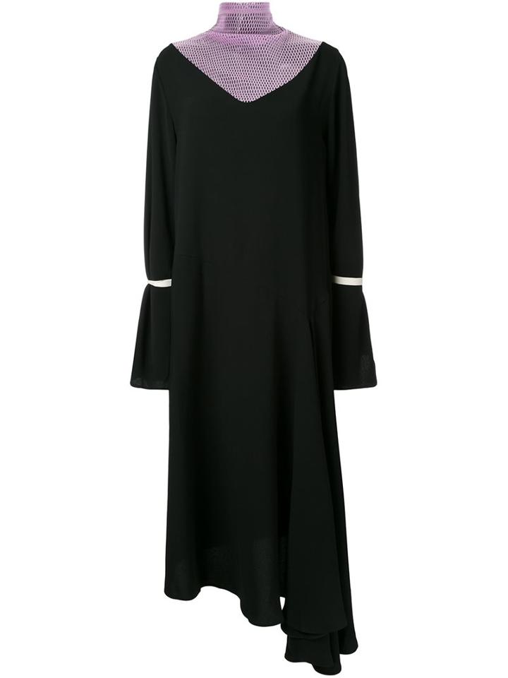 N Duo Flare Sleeve Dress, Women's, Size: 40, Black, Cotton/polyester