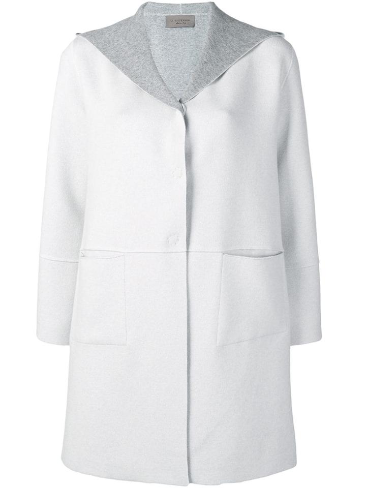 D.exterior Concealed Front Coat - Grey