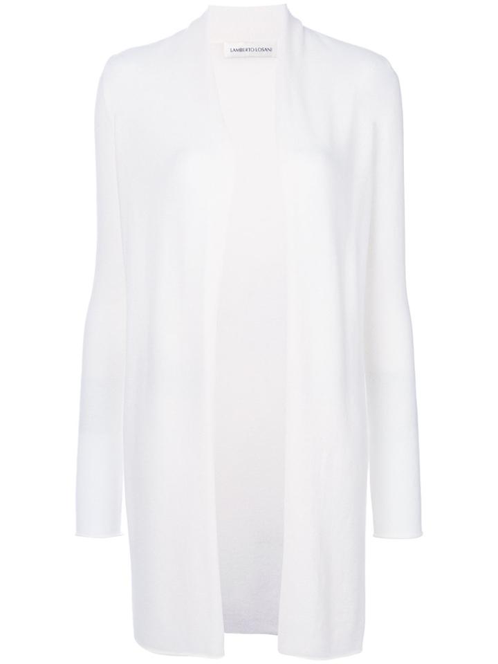 Lamberto Losani Long-line Cardigan - White