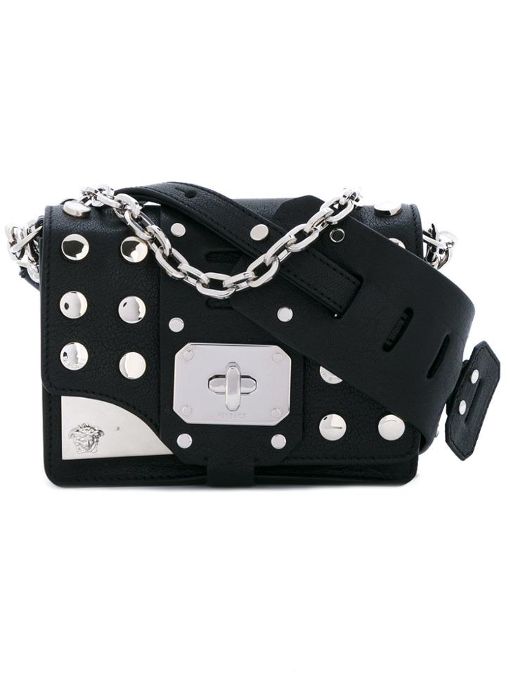 Versace Mini Studded Stardust Shoulder Bag - Black