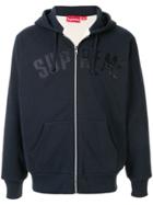 Supreme Arc Logo Thermal Zip-up Hoodie - Blue