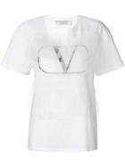 Valentino Embellished Vlogo T-shirt - White