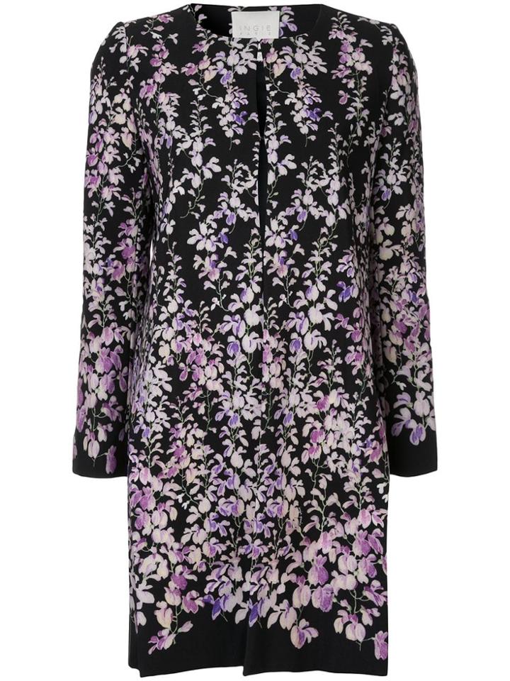 Ingie Paris Floral Print Coat - Black