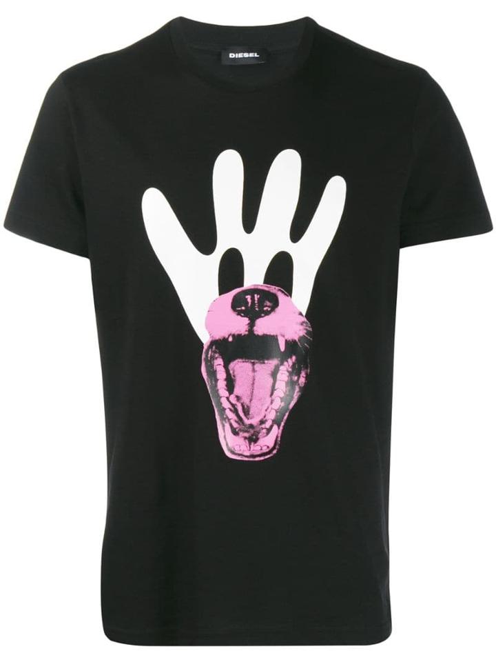 Diesel Caricature Print T-shirt - Black