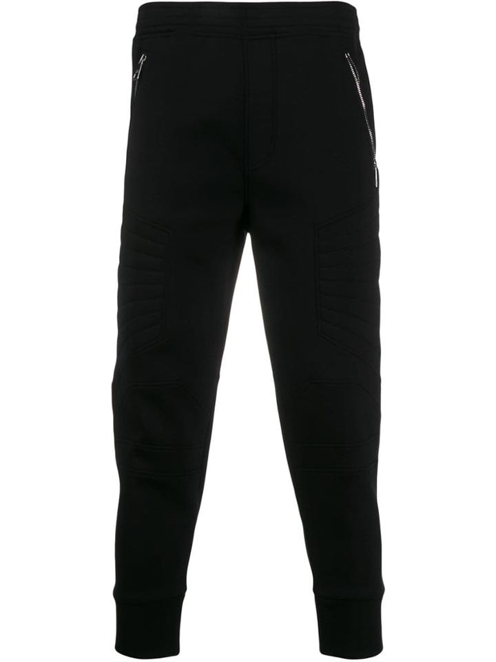 Neil Barrett Cropped Tapered Track Trousers - Black