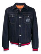 Philipp Plein Contrast-trim Denim Jacket - Blue
