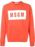 Msgm Logo Print Sweatshirt, Men's, Size: Large, Yellow/orange, Cotton
