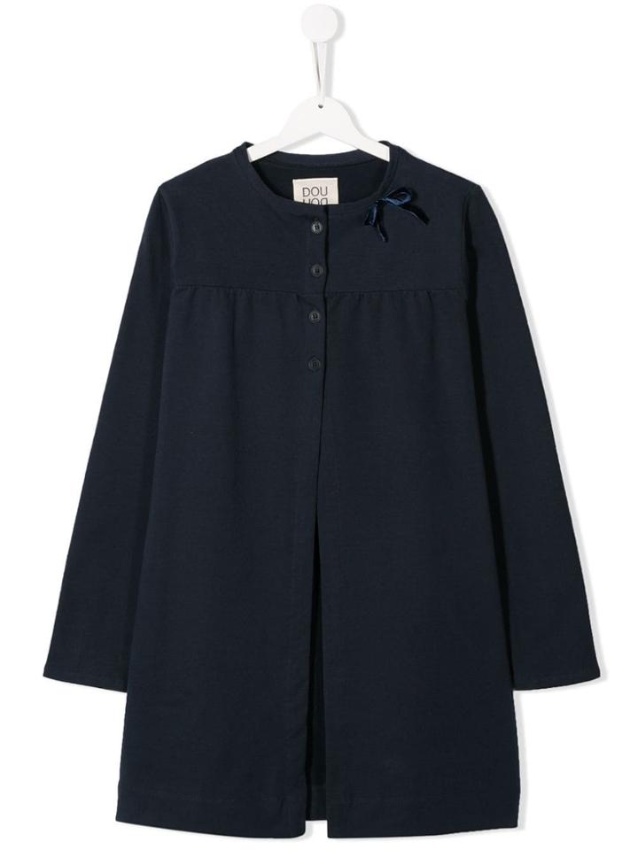 Douuod Kids Teen Cardigan With Bow - Blue
