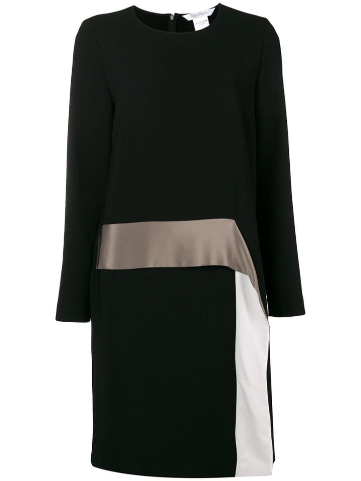 Max Mara Draped Panel Shift Dress - Black