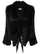 Meteo By Yves Salomon Fringed Fur Coat - Black