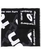 Dvf Diane Von Furstenberg Logo Print Scarf - Black