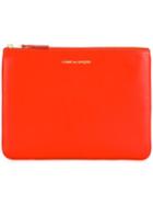 Comme Des Garçons Top Zip Clutch, Adult Unisex, Yellow/orange, Calf Leather