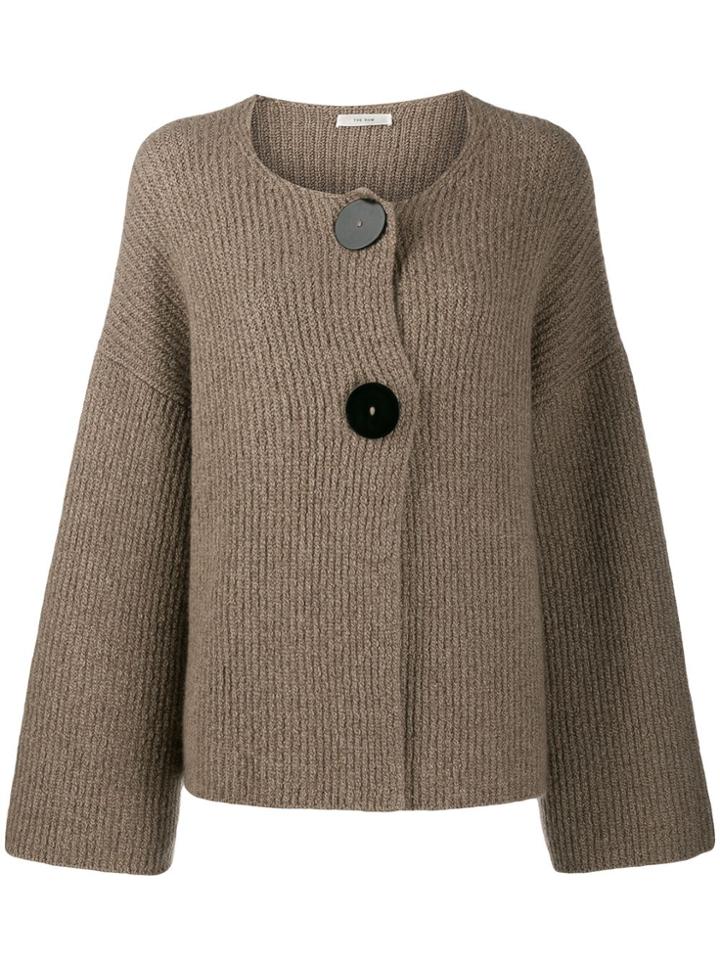 The Row Oversized Button Knitted Top - Neutrals