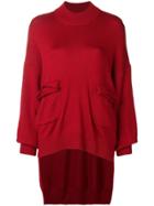 Y's Loose Sweater With Pockets - Red