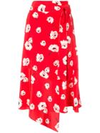 Derek Lam 10 Crosby Printed Wrap Skirt - Red