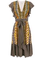 Temperley London Printed Tie Waist Dress - Black