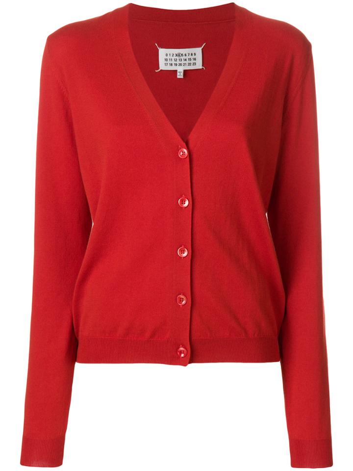 Maison Margiela Elbow Patch Cardigan - Red