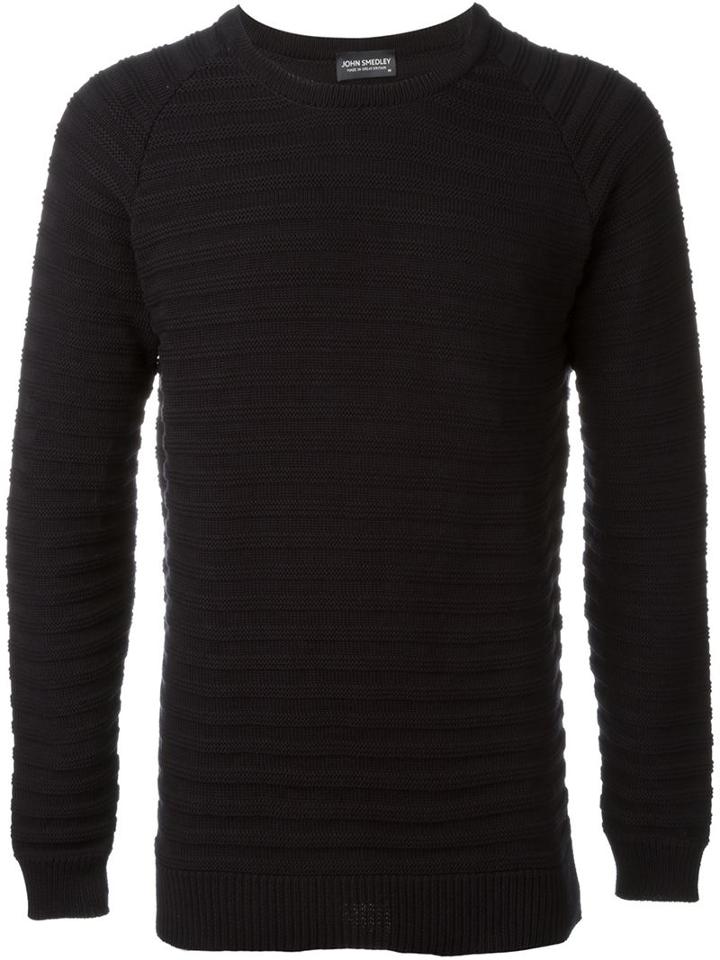 John Smedley 'bonza' Textured Jumper, Men's, Size: Medium, Blue, Cotton