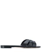 Saint Laurent Tribute Flat Sandal - Black