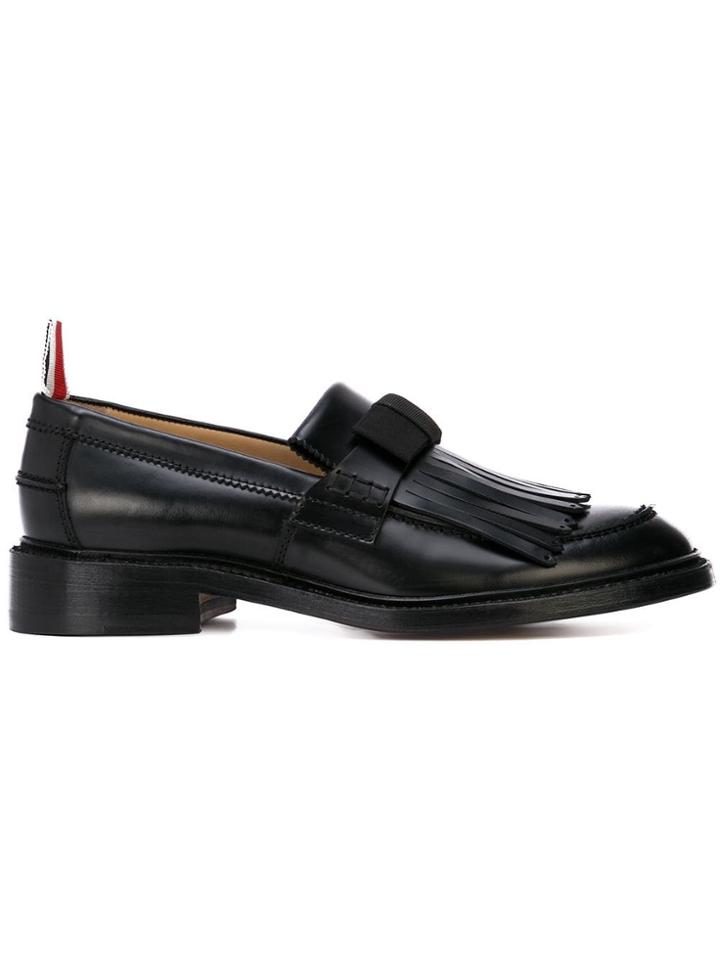 Thom Browne Fringed Bow Loafers - Black
